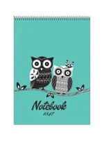 دفتر خط دار فانتزی طرح جغد (کد1547) رقعی