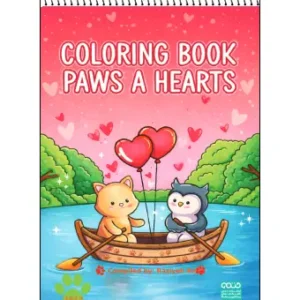COLORING BOOK PAWS A HEARTS